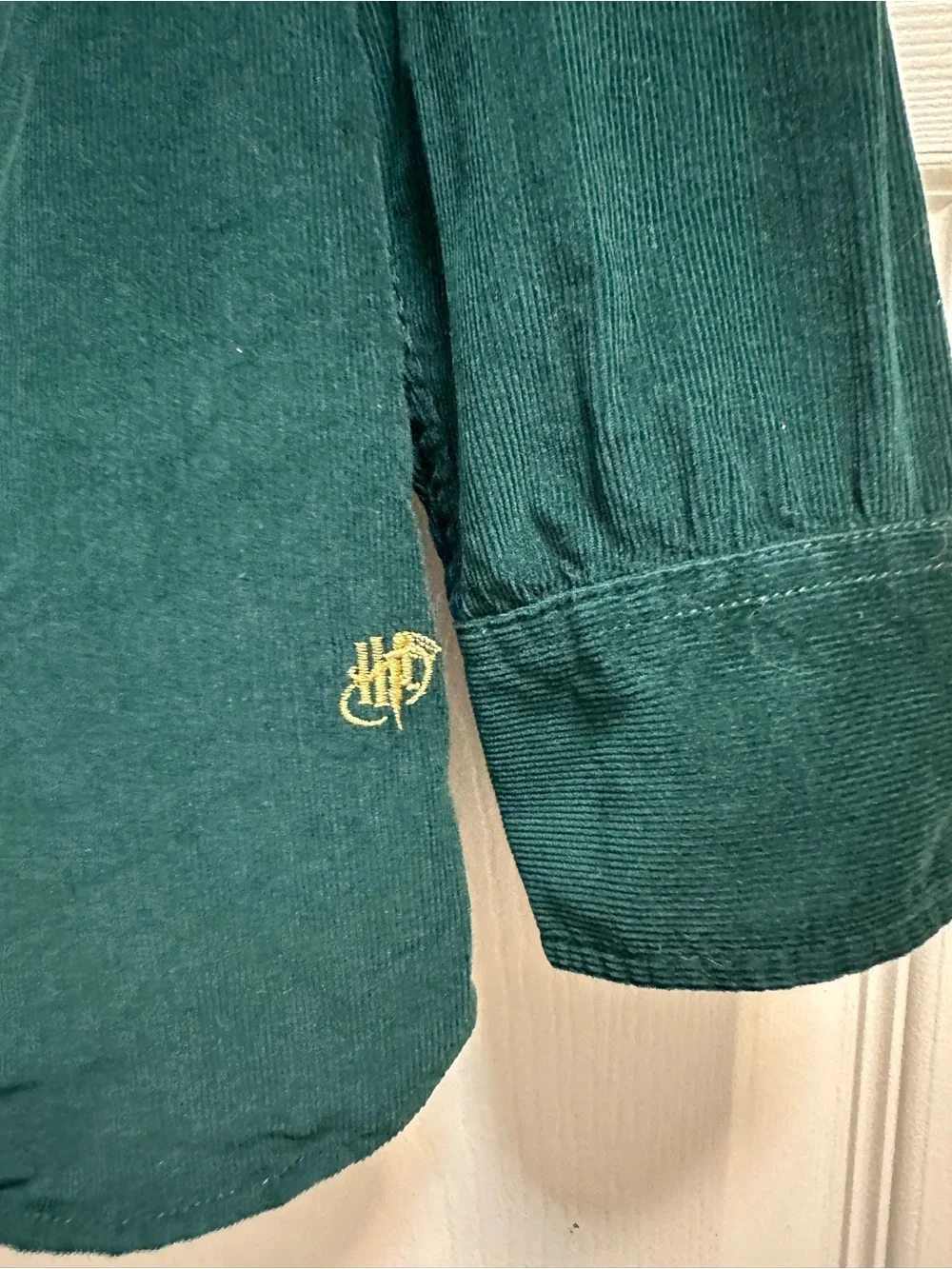 Mini Boden x Harry Potter Green Kids Corduroy Button-Up Shirt size 11-12 unisex